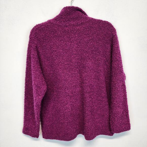 Vintage Marisa Christina Cardigan Sweater Size S Purple Wool Blend Boucle Knit - Picture 2 of 10